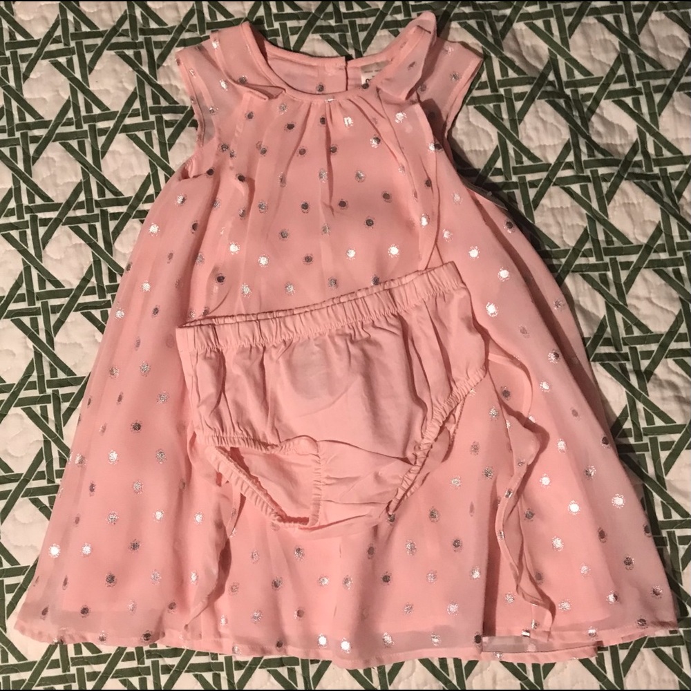 Pink and Silver polka dot Dress!